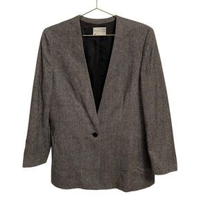 Miss Pendleton Virgin Wool Blazer Grey Vintage Size 12